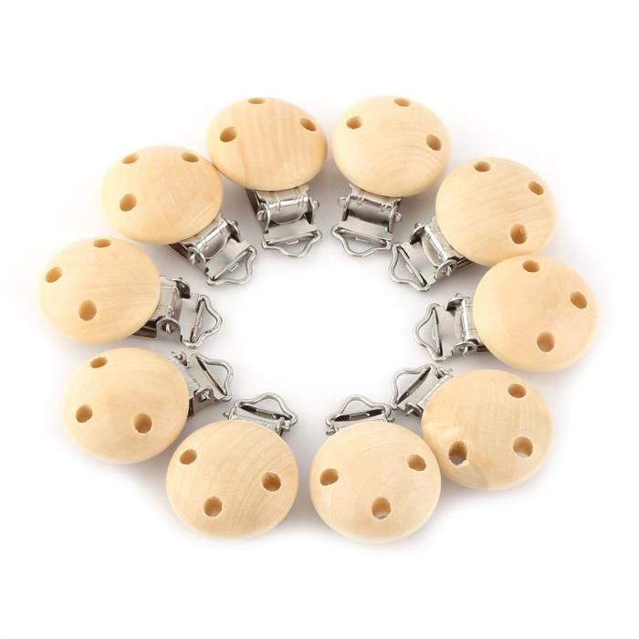 10pcs Pince A Sucette Bebe Ronde Porte Jarretelles Clip Attache Tetine En Bois Support Infantile En Bois Naturel Cdiscount Puericulture Eveil Bebe