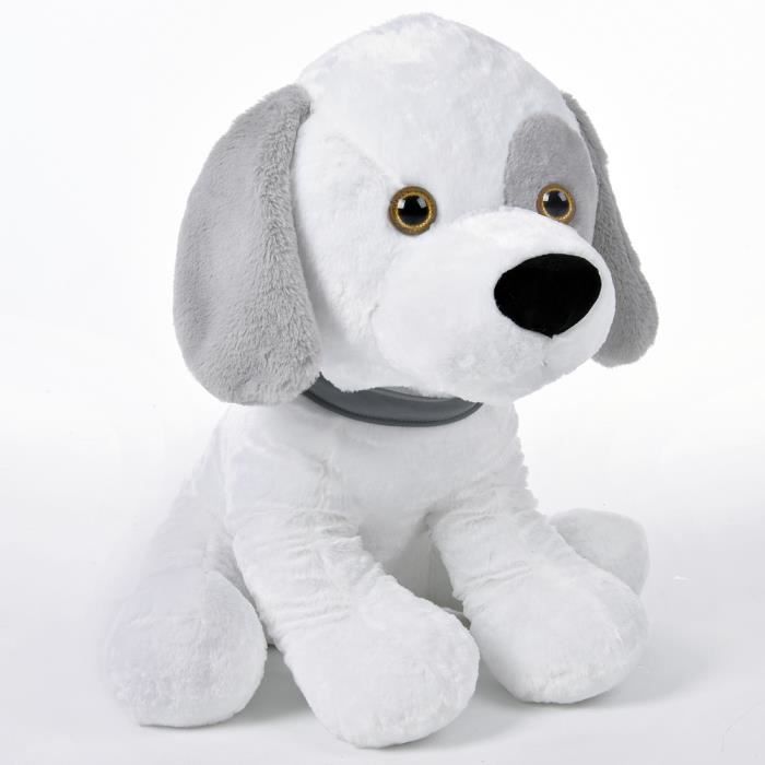 Peluche Chien DEUBA 58cm Blanc Jouet Enfant Cadeau Doux et