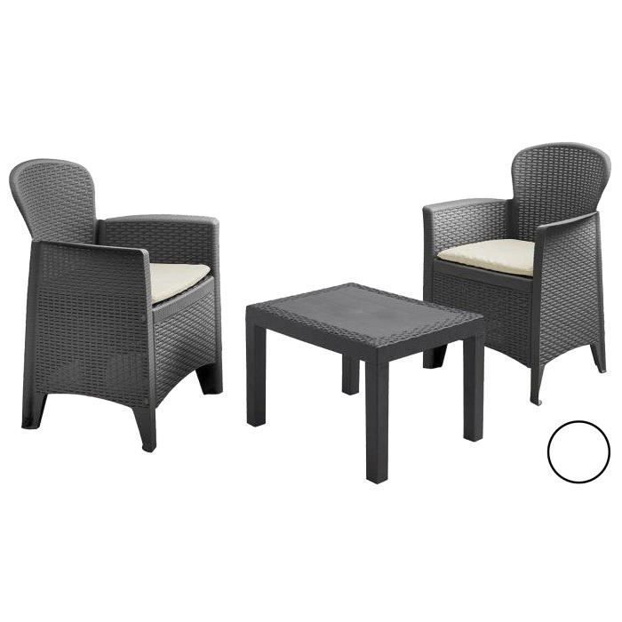 Salon de jardin - DMORA - Anthracite - Design - Résistant - Made in Italy Salon de jardin - DMORA - Anthracite - Design - Résistant - Made in Italy
