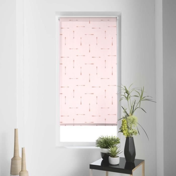 Store tamisant - DOUCEUR DINTERIEUR - 60 x 180 cm - Polyester flechaline - Couleur Rose - Intérieur