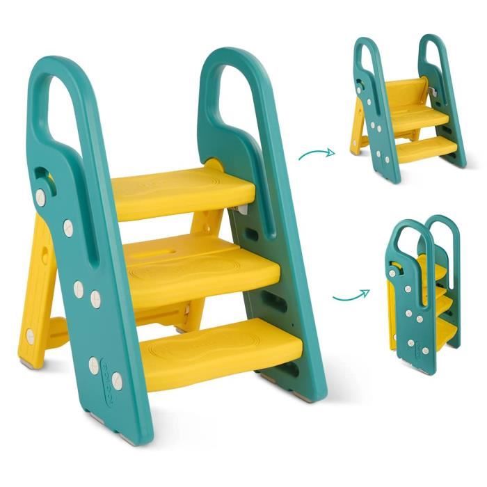 Onasti Marche Pied Pliable pour Enfant, Marchepied 3 Marches pour bébé, Marchepieds Hauteur réglable pour Chambre de bébé Rehausseur Stable, Multifonction et Antidérapant, avec Poignées Sécurité Onasti Marche Pied Pliable pour Enfant, Marchepied 3 Marches pour bébé, Marchepieds Hauteur réglable pour Chambre de bébé Rehausseur Stable, Multifonction et Antidérapant, avec Poignées Sécurité