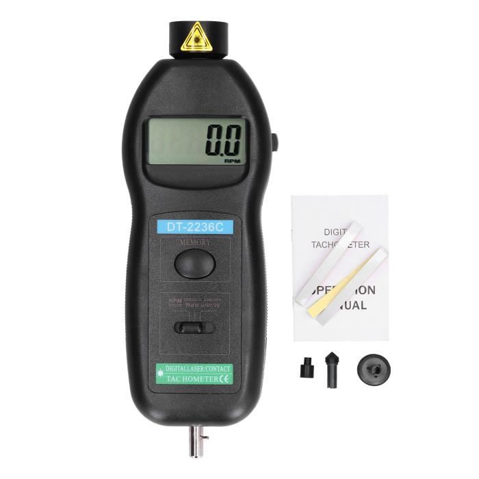 PeakTech 2795 - Tachymètre Numérique Laser / Contact, 5 Chiffres
