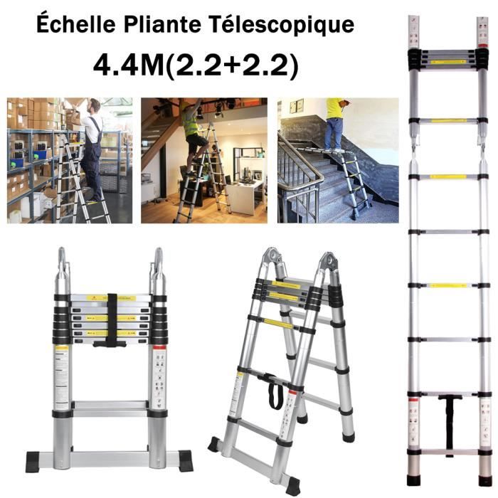 LEYSHOP 4.4M Échelle Télescopique Pliable Multifonctionnelle en ...