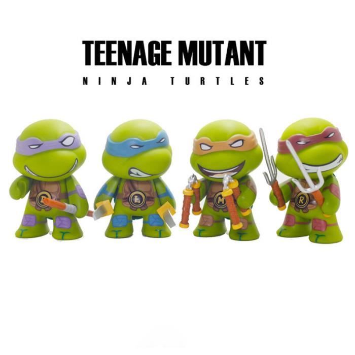 Figurines Tortues Ninja - Set De 6 Personnages - Décoration Gâteau Anniversaire - Cadeau Enfants TMNT
