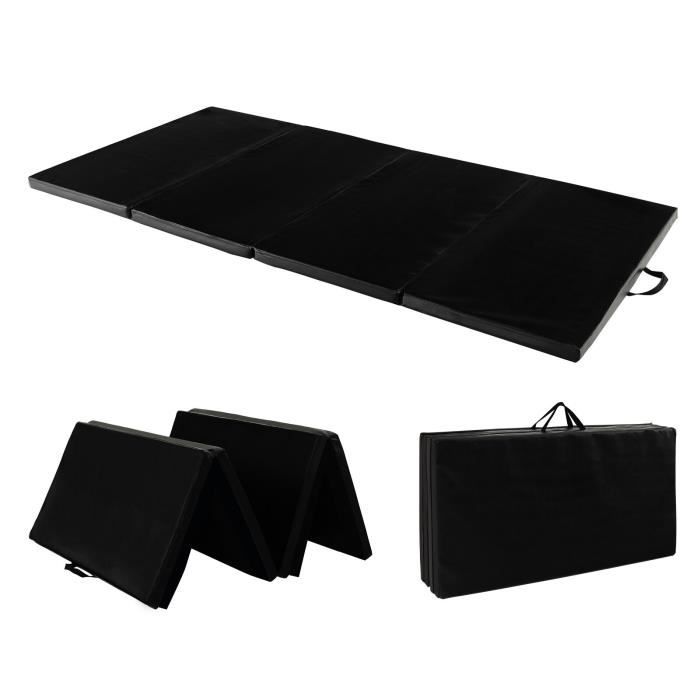 Tapis De Gymnastique Pliable Costway 240 X 116 Cm : épais, Antidérapant, Idéal Pour Yoga Et Fitness