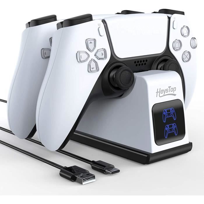 HEYSTOP Chargeur Manette PS5, Station de Chargement Compatible avec Les Manettes DualSense Playstation 5