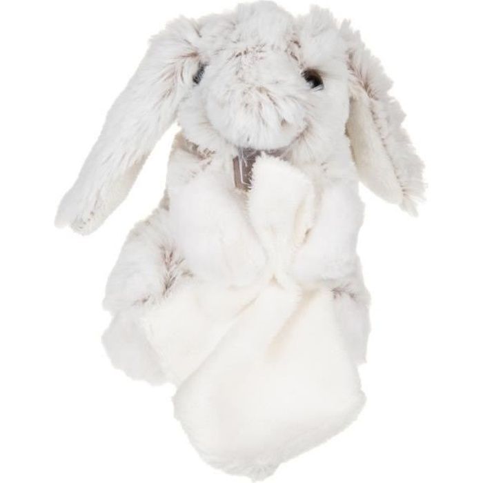 Petite peluche Lapin lapin gris avec pompon blanc de la marque