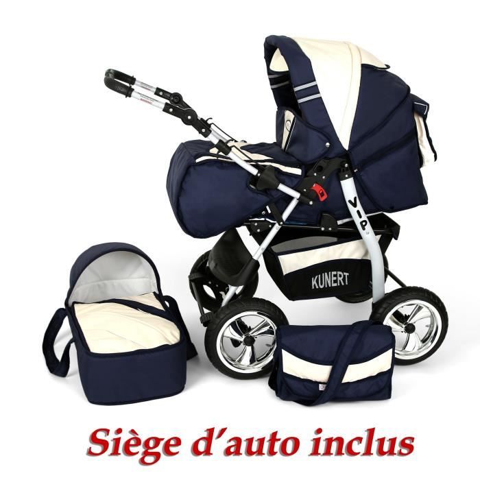 Poussette / Landau combiné 3en1 multifonctions avec équipement bébé enfant 036m Roues en mousse