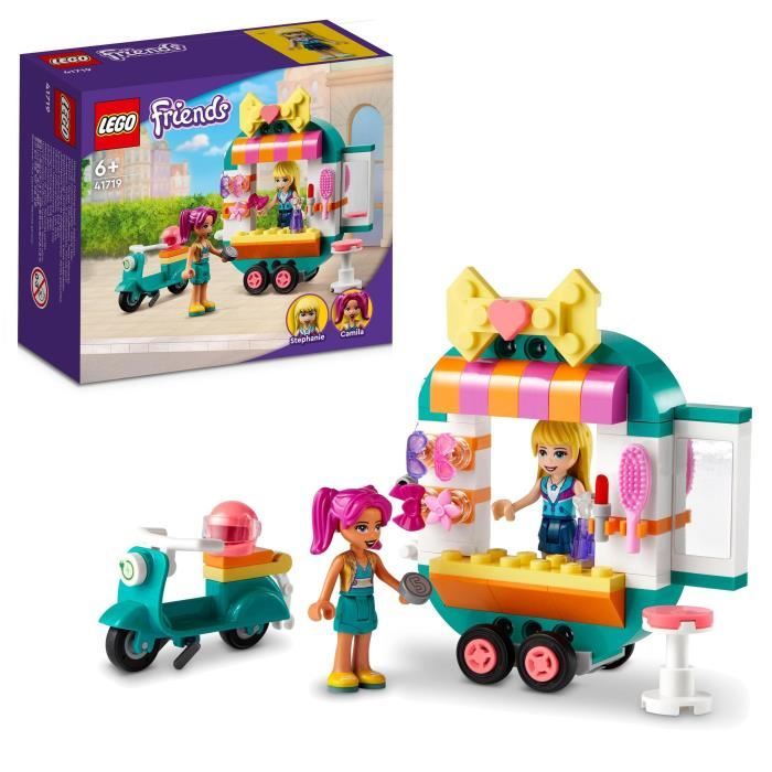 LEGO® 41719 Friends La Boutique de Mode Mobile, Jouet de Petit Salon de Coiffure pour Mini-poupées d