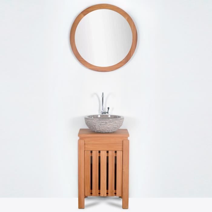 Meuble Lave Main Malacca En Teck Largeur 50 Cm Achat Vente