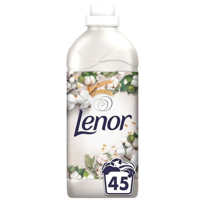 LOT DE 2 - LENOR Liquide adoucissant fleur de coton sans colorant 45 lavages - 1.035L