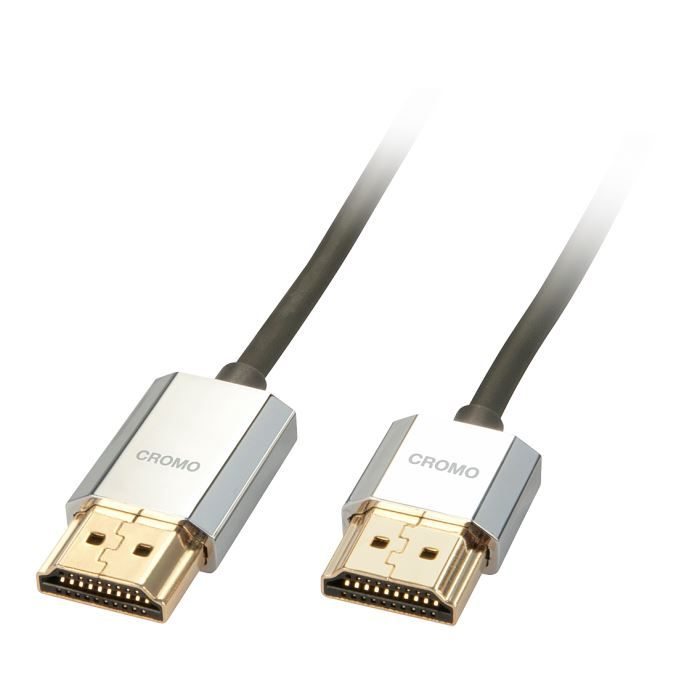 LINDY Câble HDMI® Slim - Compatible HDMI 2.0 Ultra HD - Avec Ethernet CROMO® - Type A / A - 1m