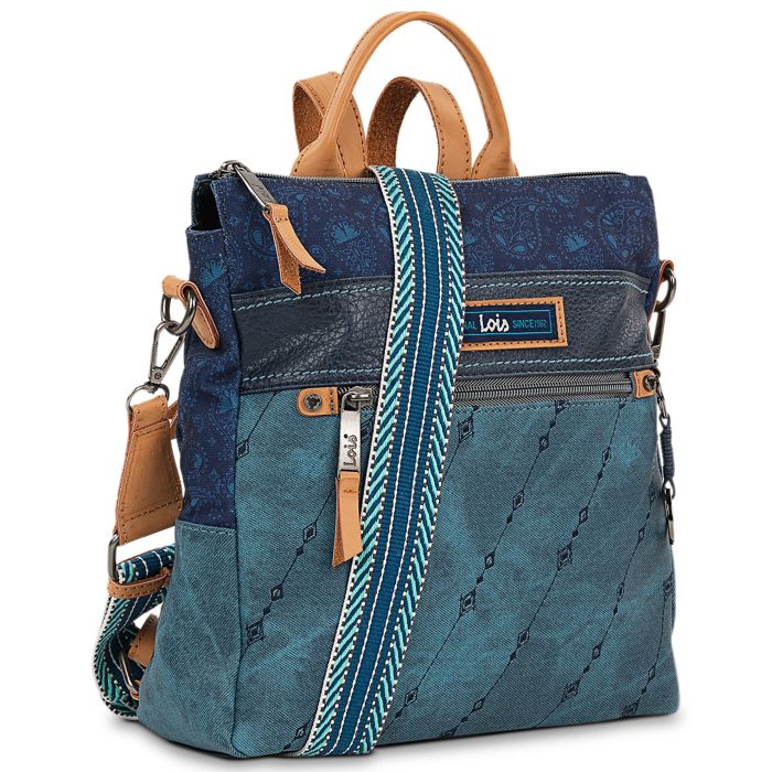 Sac à Dos - LOIS - 315597 - Élégant - Casual - Polyester toile cuir synthétique - Bleu Sac à Dos - LOIS - 315597 - Élégant - Casual - Polyester toile cuir synthétique - Bleu