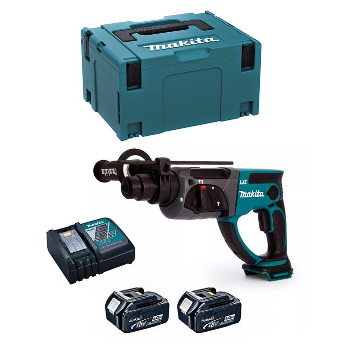 Perfo Burineur MAKITA DHR202RTJ 2 x 50 Ah + DC18RC + MAKPAC 3 - vue 1