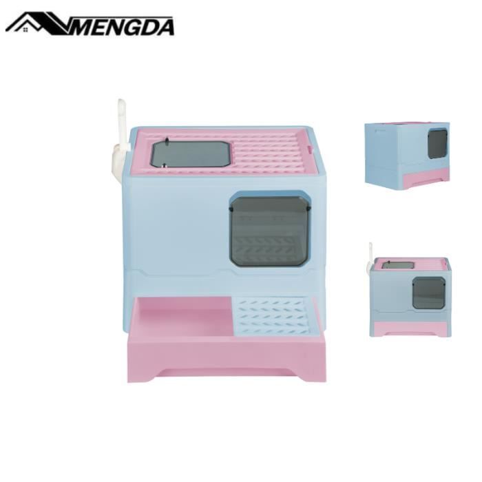 Meilleurs prix pour Bac à Litière pour Chat - MENGDA - Sortie par le Haut - Double Sortie - Pliable et Semi-Fermé