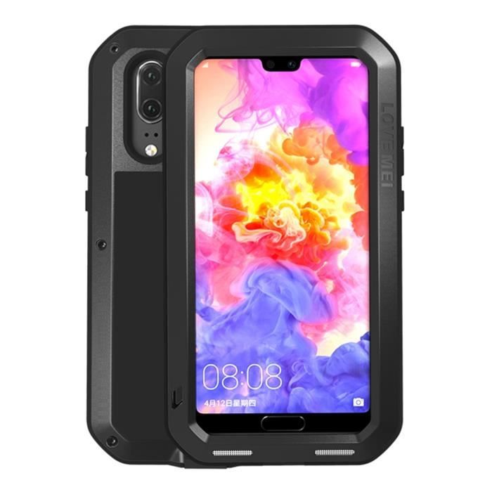 Caler Coque de Protection pour téléphone Portable Huawei P20 Pro avec Support à 360 degrés Coque Fine Anti-Rayures Strass Brillants Strass Brillants Dos en Verre de marbre dureté 9H 