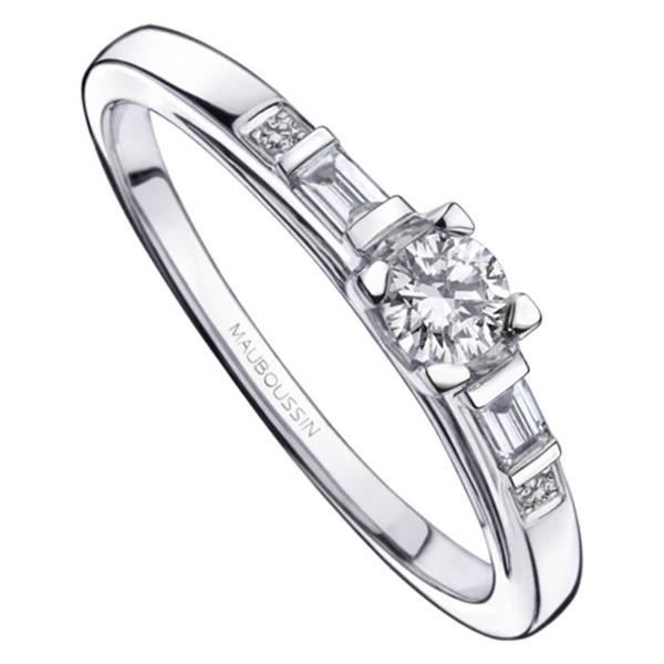 Solitaire Mauboussin Ri0788wgdi Or 18k Blanc Gris Achat Vente