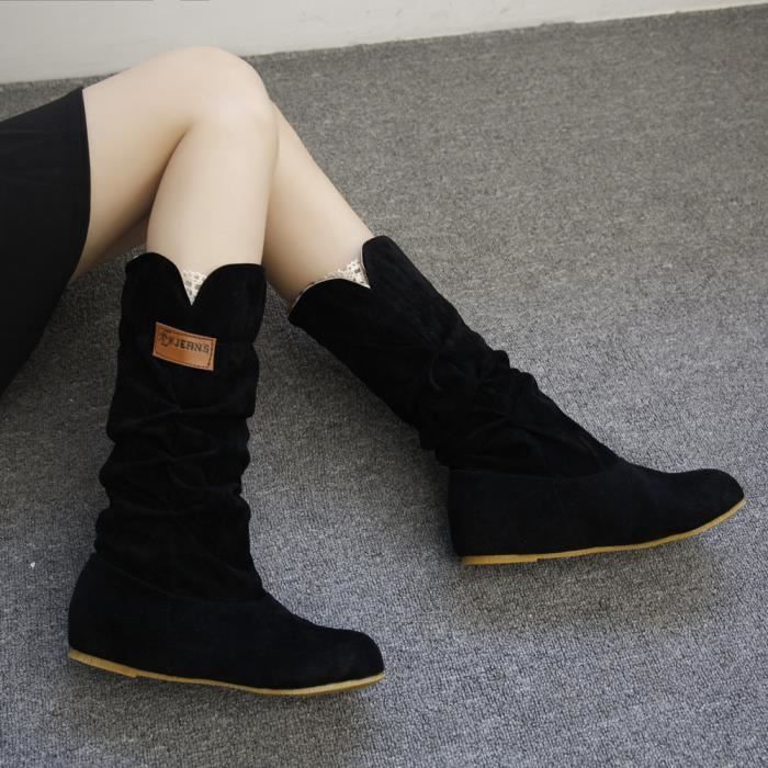 Bottes plates nubuck femme new arrivals