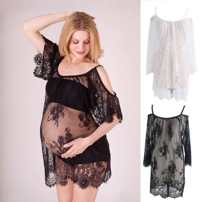 Ekouaer Robe De Maternité Été Manches Courtes – Robe Côtelée Extensible Confortable, Baby Shower, Grossesse S-XXL