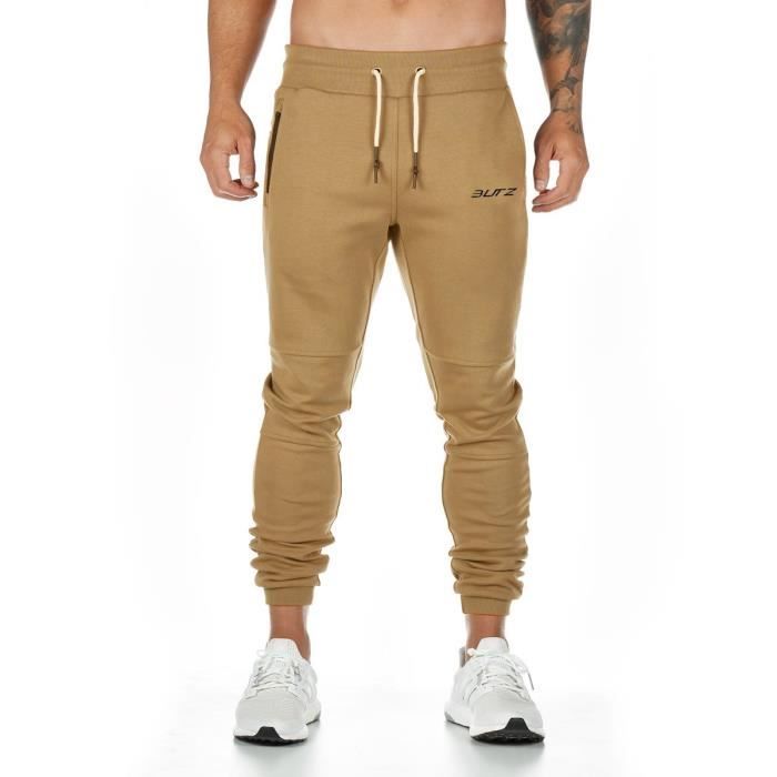 Homme Survêtement Pantalon à rayures Jogging Pantalon De Sport Gym Course Poches Zippées Homme Survêtement Pantalon à rayures Jogging Pantalon De Sport Gym Course Poches Zippées