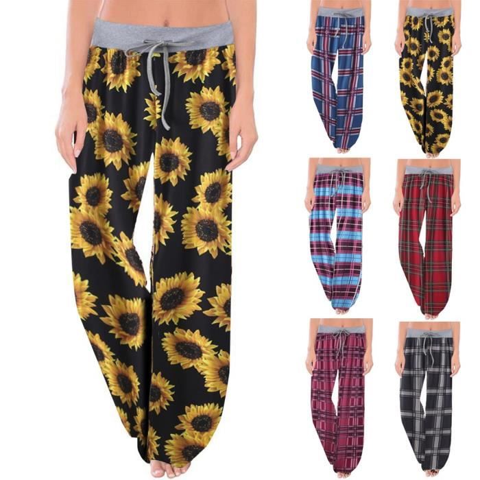 Pantalon Jogging Large Fille - Coupe Ample, Taille Haute élastique, Léger Et Confortable, Imprimé Coloré - 12