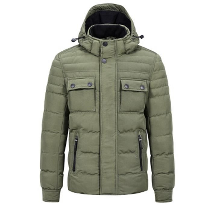 Doudoune Homme Cargo Multi Poche Doudoune Hommes Avec Chapeau Detachable Doudoune Homme Courte V Tement Masculin D Hiver Chaud