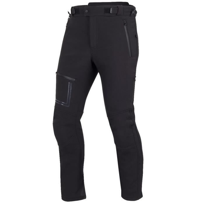 pantalon moto bering alkor noir - étanche et respirant avec protections genoux ce réglables alpha