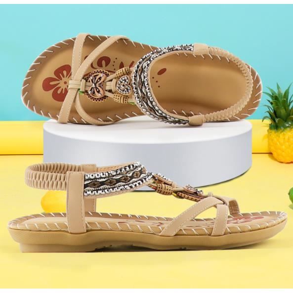 Sandales femme ECELEN R tro fleur imprimer chaussures de