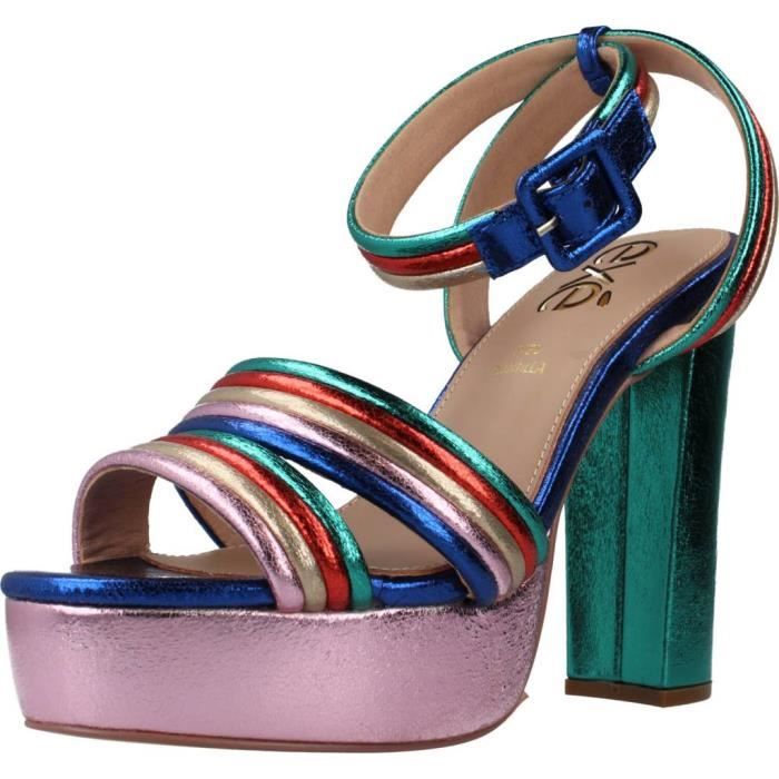 A Compense Sandale - nu-pieds Femme - EXÉ 138008 Blanc - Talon compensé 13cm Blanc ...
