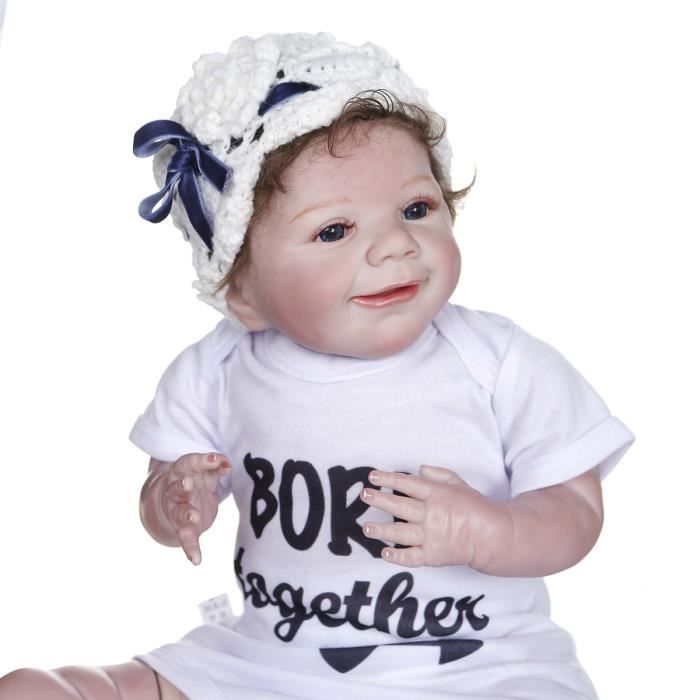 55cm Bebe Reborn Silicone Poupee Reborn Fait A Main 1185g L Jouet Cadeau Cdiscount Jeux Jouets