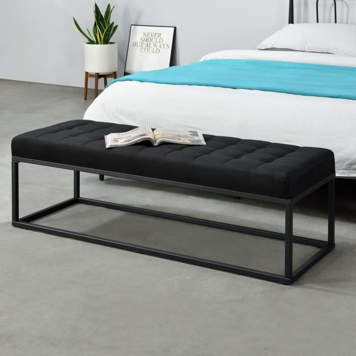 Banc Rembourré Salta 120 x 40 x 38 cm Noir