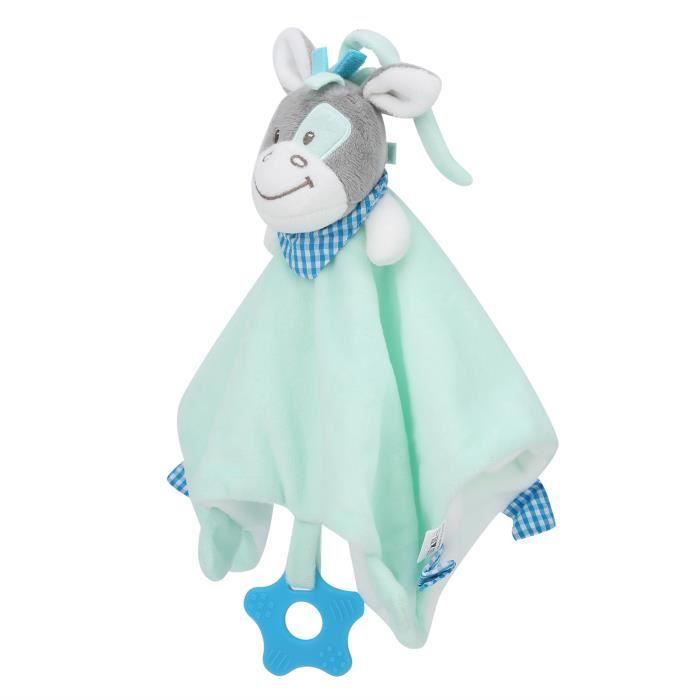 Peluche doudou bébé avec anneau de dentition - Jouet réconfortant pour bébé