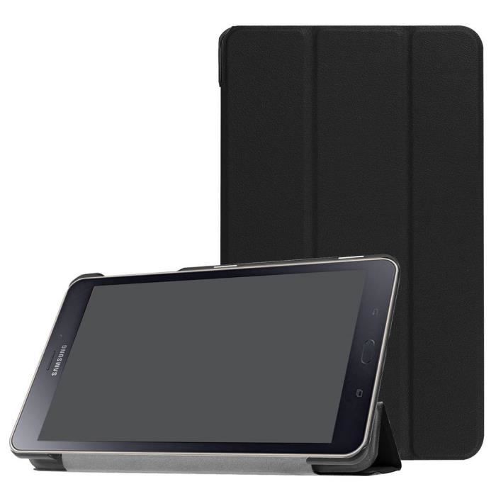PU Cuir Flip Pliable Folio Stand Housse /Étui de Protection pour Samsung Galaxy Tab A 10.1 2016 SATURCASE Galaxy Tab A 10.1 Coque 2016 SM-T580 T585 Black