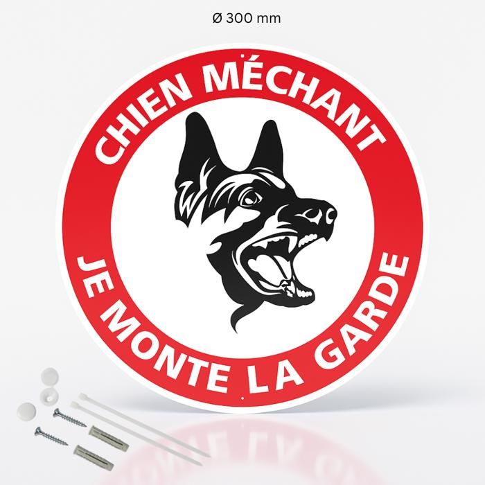 AUA SIGNALETIQUE Hinweisschild „Attention Chien“ – 210x150 Mm, PVC Oder Aluminium, Selbstklebend