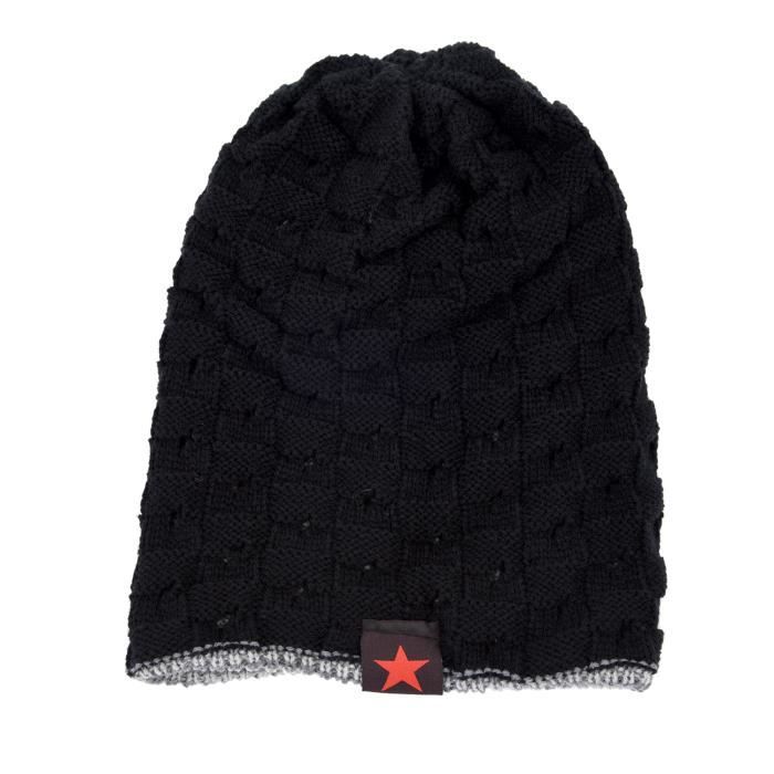 Homme Réversible Tricot Hiver Bonnet//Chapeau