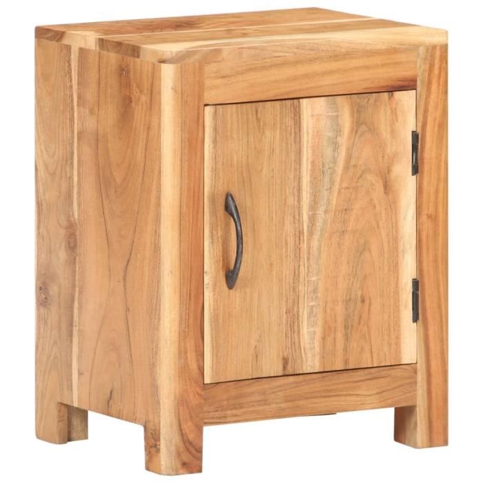 table de chevet en bois d'acacia massif - sonew - 40x30x50 cm - campagne - 1 tiroir - finition naturelle
