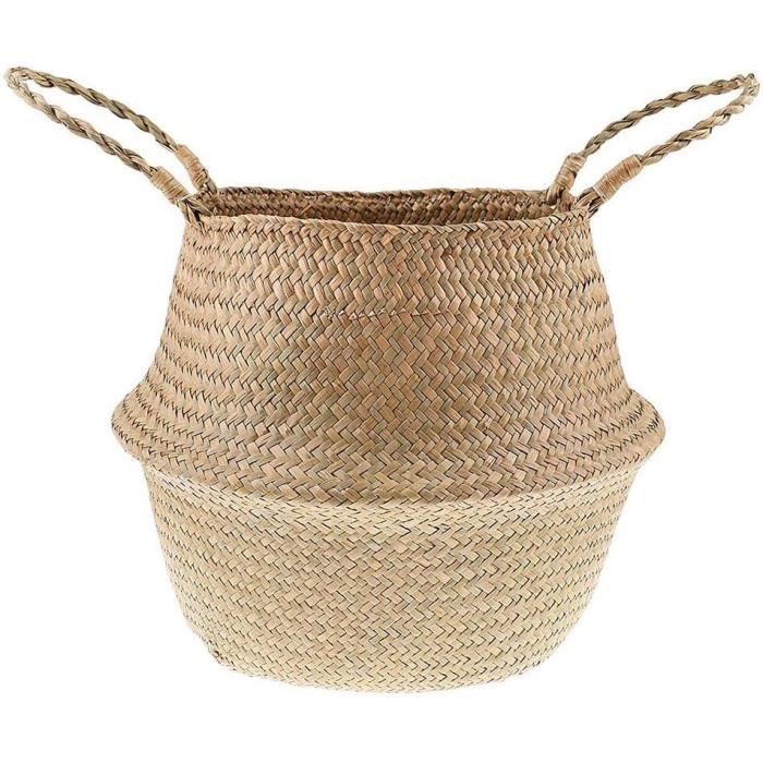 Panier De Rangement En Roseau Et Jonc De Mer – Format 31 X 31 Cm – Style Naturel Pour Rangement Déco