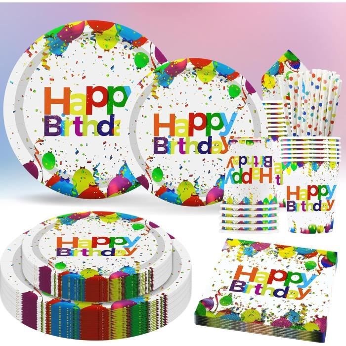 Kit Vaisselle Jetable Lot De 250 Pièces - 50 Grandes Assiette Jetable