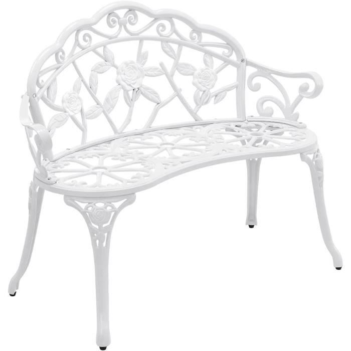 Banc De Jardin 3 Places Casa.pro - Design Décoratif Avec Accoudoirs, En Acier Revêtu, Résistant Aux Intempéries, Capacité 300 Kg