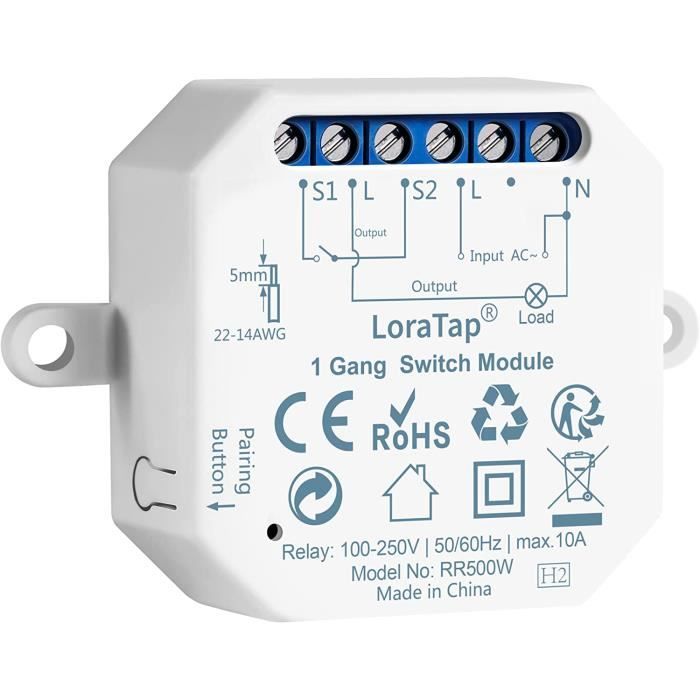 LoraTap Interrupteur WiFi Alexa Sans Fil, Va et Vient Parallèle, Récepteur  2500W 10A, Commutateur Connecté Intelligent, Commande23 - Cdiscount  Bricolage