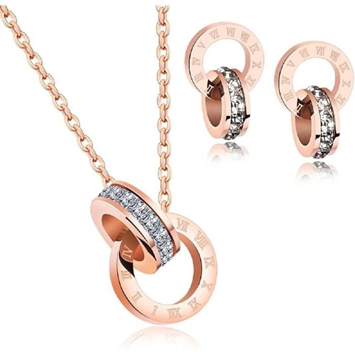 Ensemble Bijoux Crystalline Azuria - Collier, Boucles D'oreilles Et Bracelet Plaqué Or 18ct