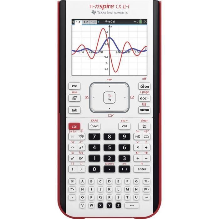 Calculatrice graphique Texas Instruments TI-NSpire™ CX II-T TI-NSpire CX II-T noir à batterie (l x h x p) 100 x 23 x 200