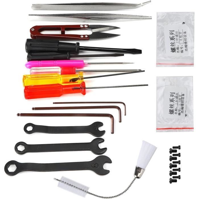 SUPERFINDINGS Kit De Nettoyage Machine à Coudre 13 Pièces - Outils Réparation Couture Avec Tournevis, Pince Et Brosse