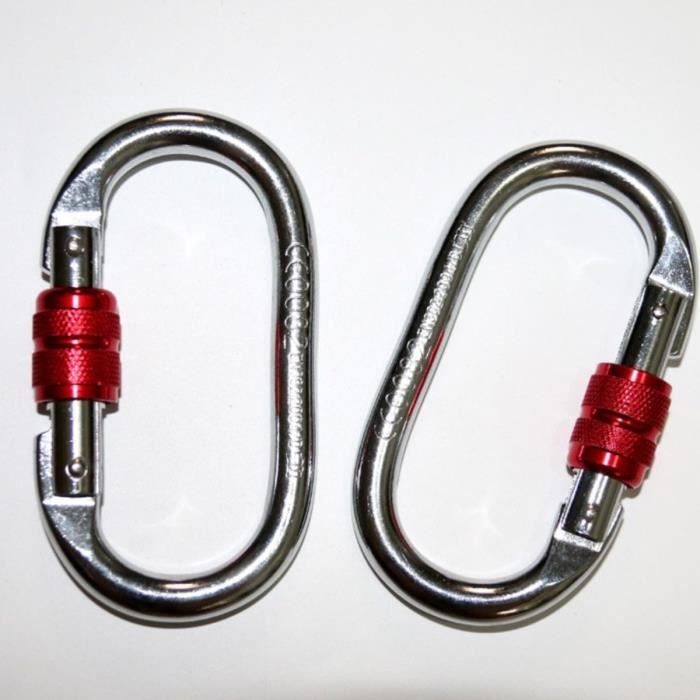 Mousqueton Verrouillage Aluminium Parapente 20KN Rouge - Sécurité Et Fiabilité
