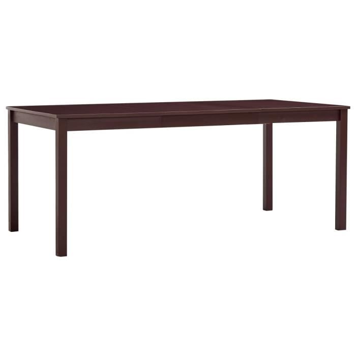 Table de salle à manger - VIDAXL - Marron foncé - Bois massif - Scandinave - Moderne - Rectangulaire