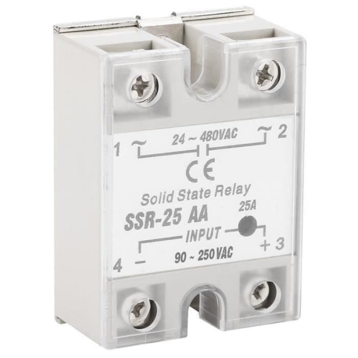Module de relais SSR-25 AA 25A SSR AC-AC Input 90-250V AC Output 24