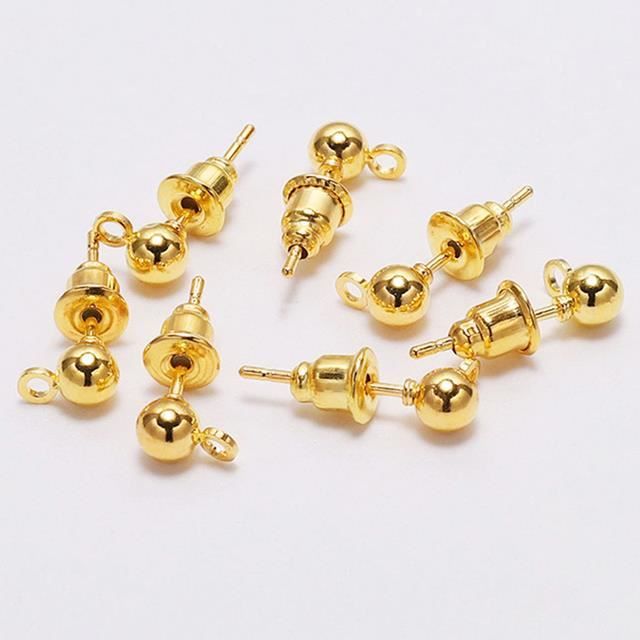 UNICRAFTALE Lot 100 Boucles D’Oreilles Tige Boule Inox – 50 Paires 0.8mm Pour Création Bijoux DIY