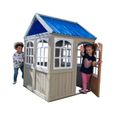 KIDKRAFT - Maisonnette cabane en bois Cooper - 100 % cèdre - 5 fenêtres - Porte avec aimant - Beige et bleu-1
