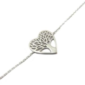 Bracelet Chaîne Arbre De Vie En Acier Inoxydable Argenté - Neuf Sans Emballage