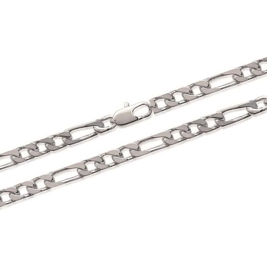 Chaîne Maille Figaro En Argent Massif 925/1000 - 6mm X 50cm - Poinçonnée, Neuve Avec étiquette